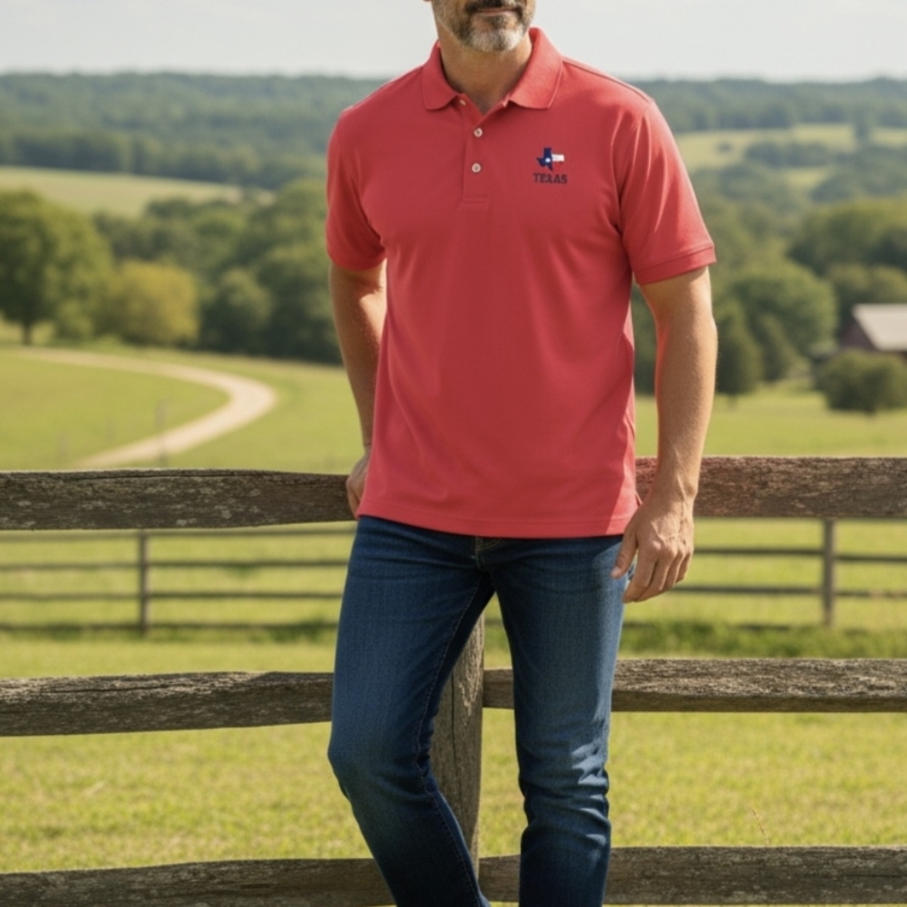 Men's Red Polo Texas Shirt